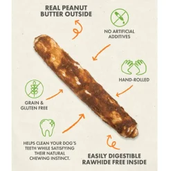 Canine Naturals Hide Free Peanut Butter Flavor Rolls Dog Treats