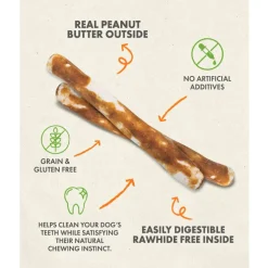 Canine Naturals Hide Free Peanut Butter Flavor Sticks Treats For Dogs