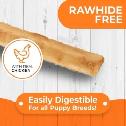 Canine Naturals Hide Free PUPPY Chicken Recipe Rolls Dog Treats (2 Large Rolls)