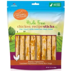 Canine Naturals Hide Free PUPPY Chicken Recipe Sticks Treats For Dogs