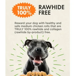 Canine Naturals RawHide-Free Chicken Recipe Rolls Dog Treats (2 Medium Rolls)