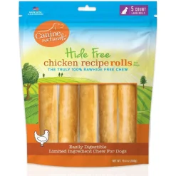 Canine Naturals Raw-Hide Free Chicken Recipe Rolls Dog Treats