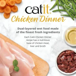 Catit Chicken Dinner with Beef & Pumpkin Wet Cat Food, 2.8-oz