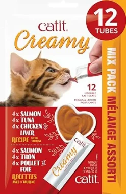 Catit Creamy Lickable Cat Treats, 0.5-oz tubes