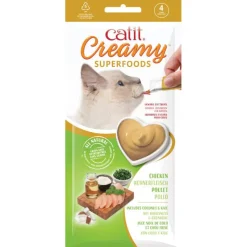 Catit Creamy Superfood Chicken Recipe with Coconut & Kale Lickable Treats for Cats