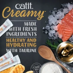Catit Creamy Superfood Chicken Recipe with Coconut & Kale Lickable Treats for Cats