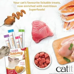 Catit Creamy Superfood Salmon Recipe with Quinoa & Spirulina Lickable Treats for Cats