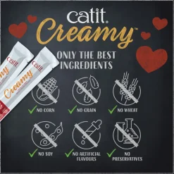 Catit Creamy Superfood Salmon Recipe with Quinoa & Spirulina Lickable Treats for Cats