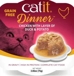 Catit Dinner Variety Pack Grain-Free Chicken Wet Cat Food Topper (2.6 oz can, case of 12)