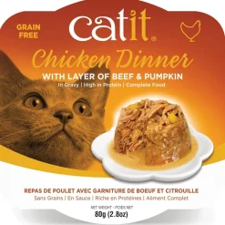 Catit Dinner Variety Pack Grain-Free Chicken Wet Cat Food Topper (2.6 oz can, case of 12)