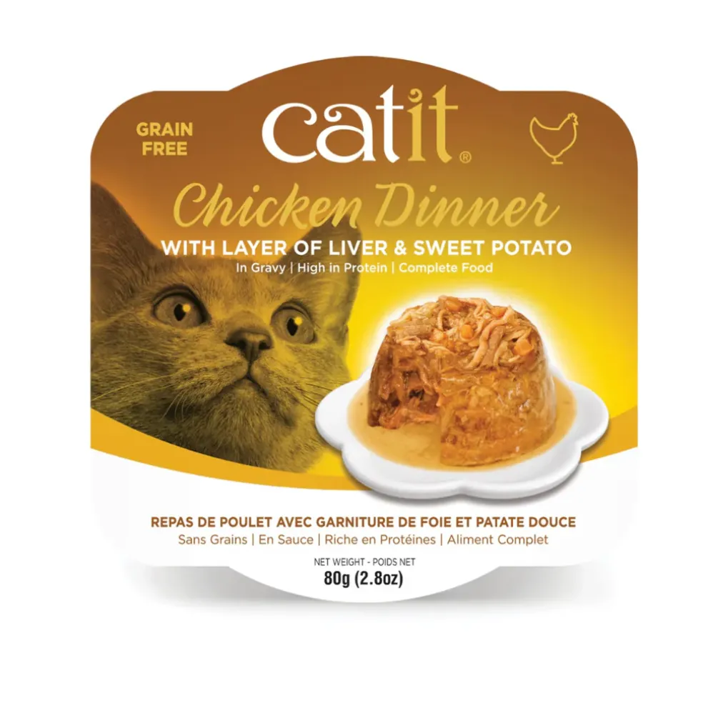 Catit Dinner Variety Pack Grain-Free Chicken Wet Cat Food Topper (2.6 oz can, case of 12)