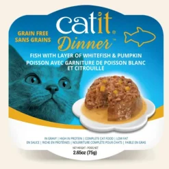 Catit Dinner Variety Pack Grain-Free Fish Wet Cat Food Topper (2.6 oz Can, Case of 12)