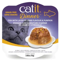 Catit Dinner Variety Pack Grain-Free Fish Wet Cat Food Topper (2.6 oz Can, Case of 12)