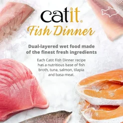 Catit Fish Dinner with Salmon & Green Beans Wet Cat Food (2.8 oz)