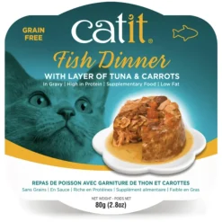 Catit Fish Dinner with Tuna & Carrot, 2.8-oz