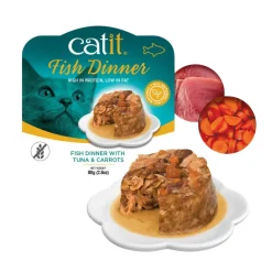 Catit Fish Dinner with Tuna & Carrots Wet Cat Food (2.8 oz)