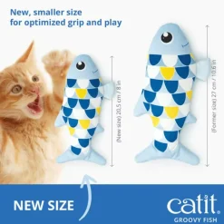 Catit Groovy Fish Motion-Activated Catnip Cat Toy, Blue