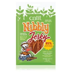 Catit Nibbly Jerky Chicken & Fish Treat For Cats (1.05oz)
