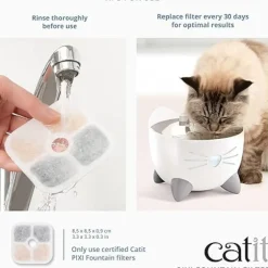 Catit PIXI Drinking Fountain Replacement Filters – Triple Action Filtration