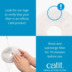 Catit Triple Action Fountain Filters For Catit Flower Fountains