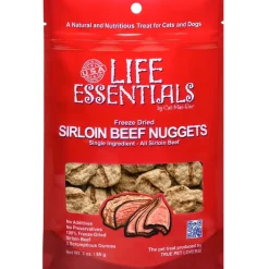 Cat-Man-Doo Life Essentials Freeze-Dried Sirloin Beef Nuggets Treats For Cats & Dogs