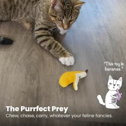 Catstages Banana Cat Dental Chew Toy with Catnip