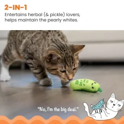 Catstages Crunchy Pickle Kicker Plush Cat Toy with Catnip