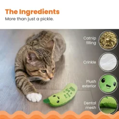 Catstages Crunchy Pickle Kicker Plush Cat Toy with Catnip