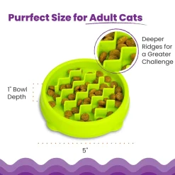 Catstages Kitty Slow Feeder, Green
