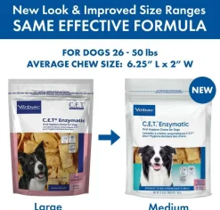 C.E.T. Enzymatic Dental Chews for Medium Dogs 26-50 lbs