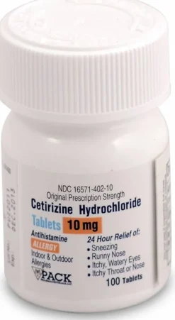 Cetirizine Hydrochloride 10mg (Manufacturer may vary) 100 Tablets