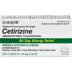 Cetirizine Hydrochloride 10mg (Manufacturer may vary) 100 Tablets