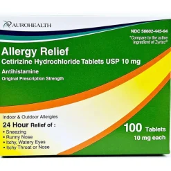 Cetirizine Hydrochloride 10mg (Manufacturer may vary) 100 Tablets