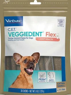 C.E.T. VeggieDent Flex + Joint Health for Extra Small Dogs Under 11 lbs