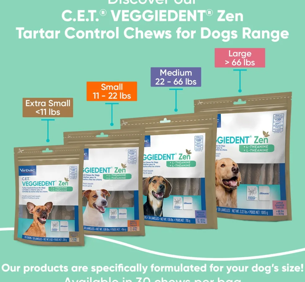 C.E.T. VeggieDent Zen for Medium Dogs 22-66 lbs