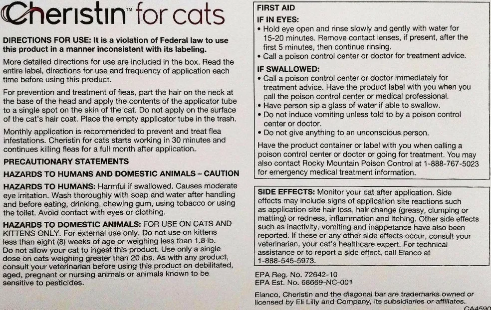 Cheristin for Cats Flea Spot Treatment
