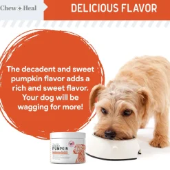 Chew + Heal Organic Pumpkin Digestive Defense Superfood Blend Powder Digestive Aid Supplement for Dogs