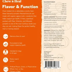 Chew + Heal Pumpkin & Prebiotic Fiber Crunchy Biscuit Dog Treats