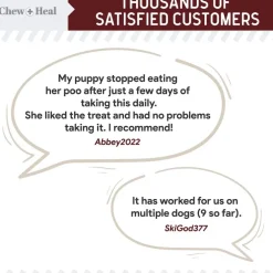 Chew + Heal Stop the Poo Chew Coprophagia Supplement for Dogs- Savory Lamb Flavor (120 Count)