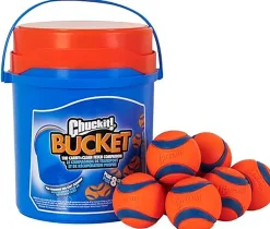 Chuckit! Bucket with 8 Medium Balls Toy For Dogs -Ultra