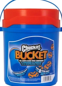 Chuckit! Bucket with 8 Medium Balls Toy For Dogs -Ultra