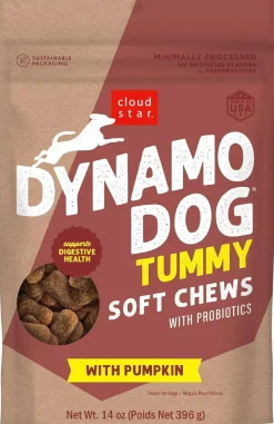 Cloud Star Dynamo Dog Tummy Soft Chews with Probiotic & Pumpkin, (14 oz)