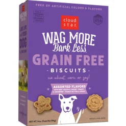 Cloud Star Wag More Bark Less Crunchy Grain Free Assorted Flavors Dog Treats