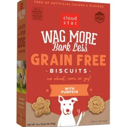 Cloud Star Wag More Bark Less Grain-Free Pumpkin Crunchy Biscuits Treats For Dogs