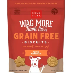 Cloud Star Wag More Bark Less Grain-Free Pumpkin Crunchy Biscuits Treats For Dogs