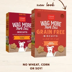 Cloud Star Wag More Bark Less Grain-Free Pumpkin Crunchy Biscuits Treats For Dogs