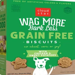 Cloud Star Wag More Bark Less Grain-Free Chicken & Sweet Potato Crunchy Dog Biscuits (14 oz)