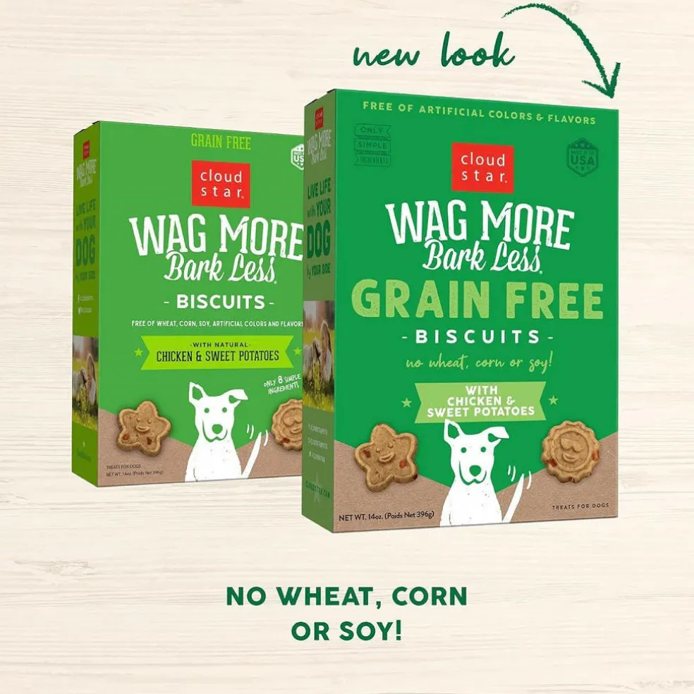 Cloud Star Wag More Bark Less Grain-Free Chicken & Sweet Potato Crunchy Dog Biscuits (14 oz)