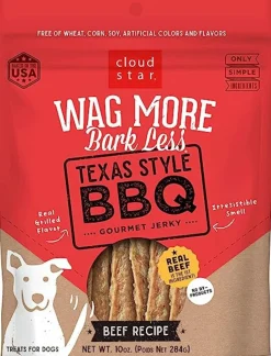 Cloud Star Wag More Bark Less Jerky Grain Free Texas BBQ Beef Dog Treats