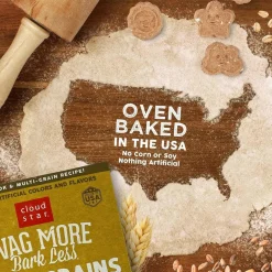 Cloud Star Wag More Bark Less Oats & Grains Peanut Butter Crunchy Dog Biscuits
